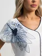 Блуза Капли росы (бело-голубая) Б15564-18М
