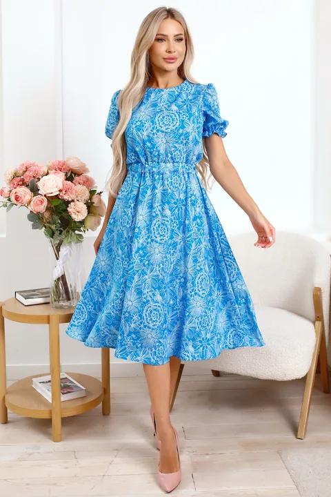 Платье Оливия (голубое) П15935-45М