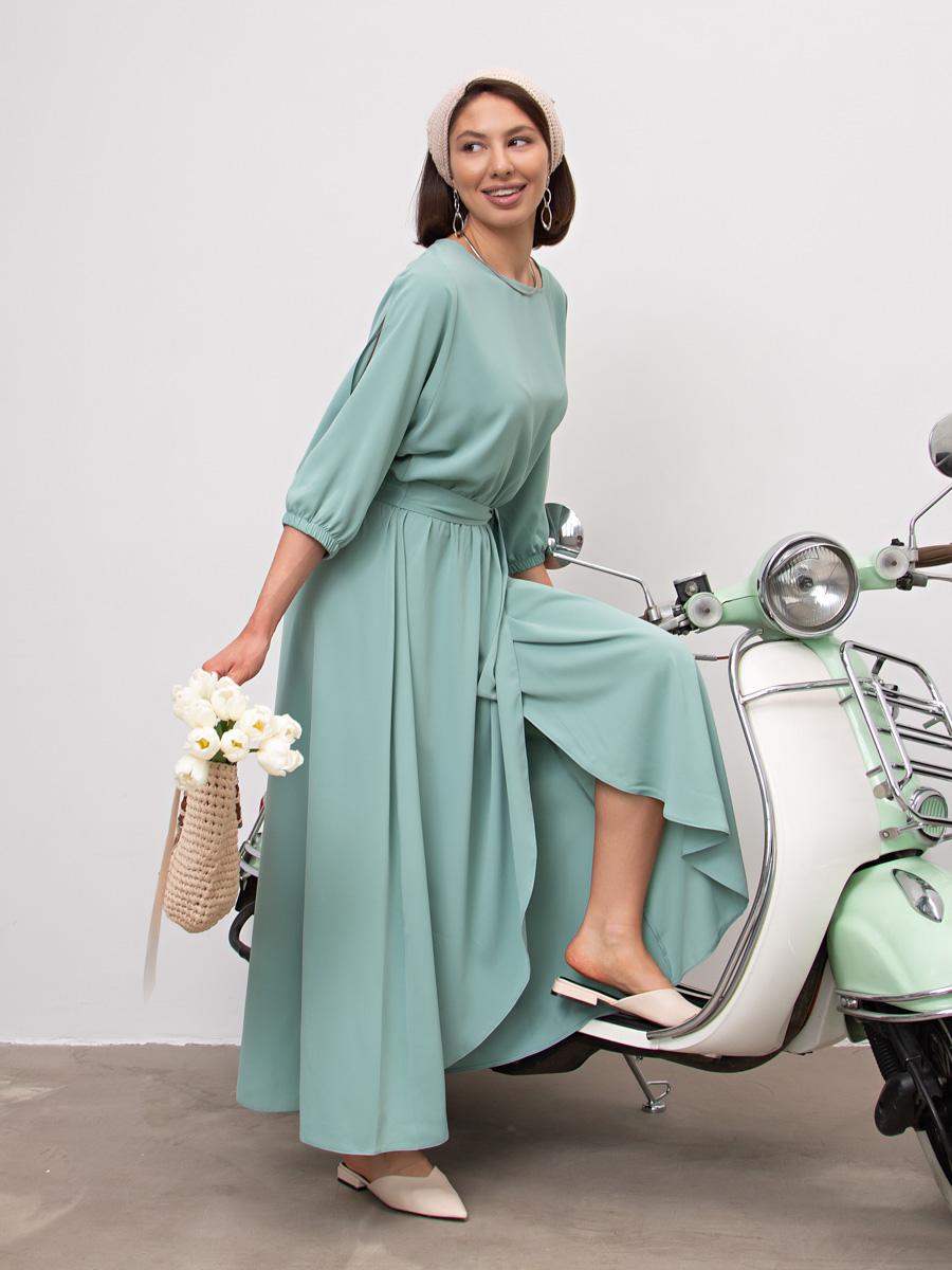 Платье Танго вдвоем (оливка) П15200-1М