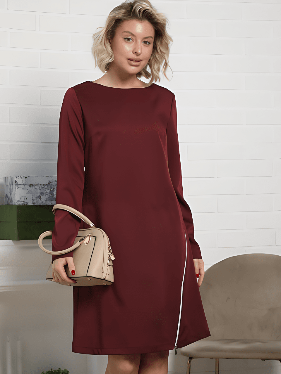 Платье Незнакомка (бордовое) П15129-30М