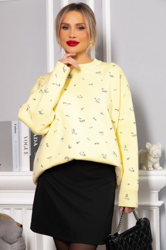 Свитер оверсайз Анита (лимонный) Б14758-1М Свитер оверсайз Анита (лимонный) Б14758-1М