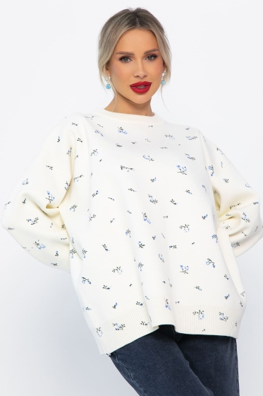 Свитер оверсайз Анита (белый) Б14761-1М