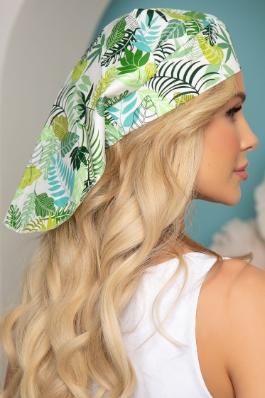 Бандана-косынка (зеленая монстера) БК7