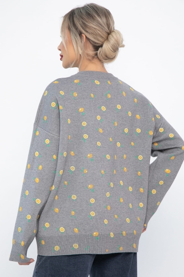 Свитер оверсайз Анита (серый) Б14759-1М